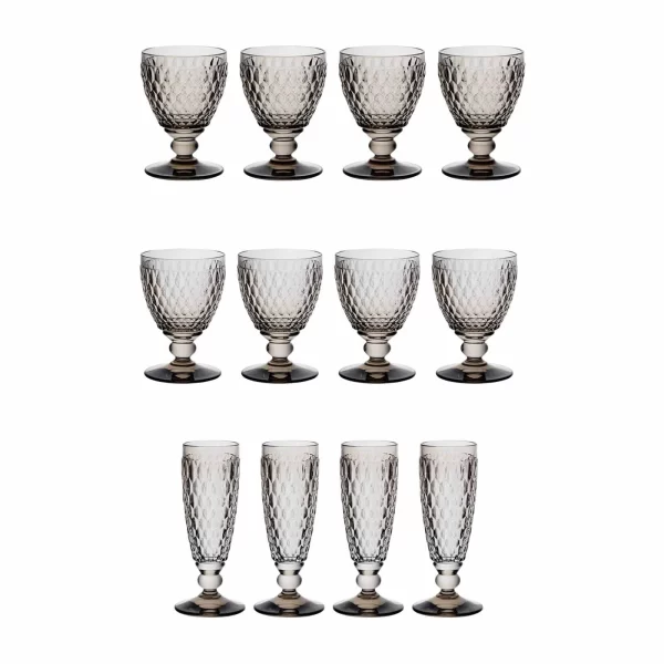 Villeroy & Boch Boston Coloured Weißwein- & Sektgläser Set 12er Set Rot 4