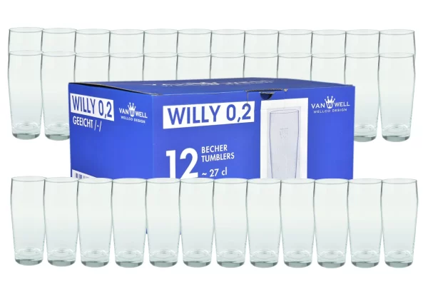Null 12er Set Bierglas Willibecher 0,2L Geeicht 6