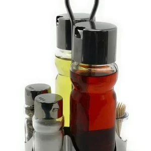 Null Menage Essig Und Öl Spender Glas Salz Pfeffer Set Edelstahl 209 Silber Glas Ölspender 13