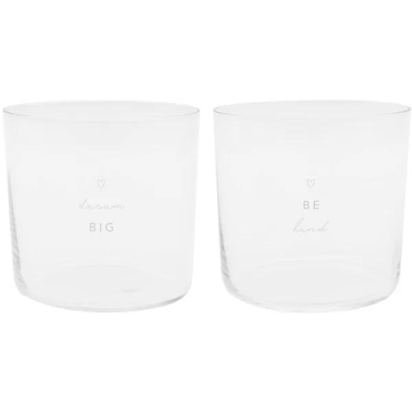 Eulenschnitt Trinkglas 2er Set – 2 Gläser à 360 Ml – Höhe Ca. 8,5 Cm – Ø 8,9 Cm – Dreams – Transparent/weiß 1