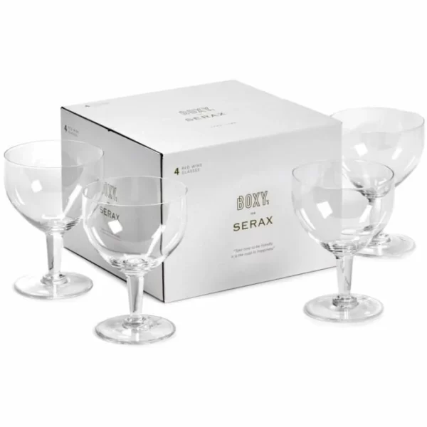 SERAX Boxy’s Take Time Rotweinglas 4er-Set – 4 Gläser à 250 Ml – Clear 5