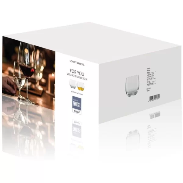 Schott Zwiesel For You Whiskygläser – 4er-Set – 4er-Set – Ø 9,5 Cm – Höhe: 9,2 Cm – Klar 4