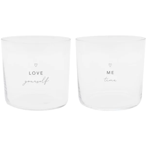 Eulenschnitt Trinkglas 2er Set – 2 Gläser à 360 Ml – Höhe Ca. 8,5 Cm – Ø 8,9 Cm – Selflove – Transparent/schwarz 1