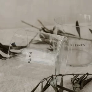Eulenschnitt Papa&Kleines Trinkglas 2er Set – 2 Gläser à Ca. 360 Ml – Höhe Ca. 8,5 Cm – Ca. Ø 8,9 Cm – Transparent/schwarz 10