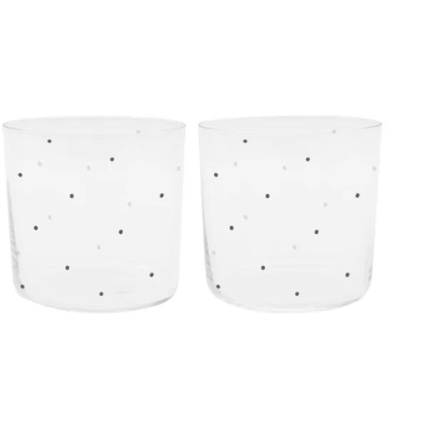Eulenschnitt Punkte Trinkglas 2er Set – 2 Gläser à Ca. 360 Ml – Höhe Ca. 8,5 Cm – Ca. Ø 8,9 Cm – Transparent/schwarz 1