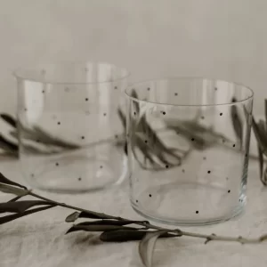 Eulenschnitt Punkte Trinkglas 2er Set – 2 Gläser à Ca. 360 Ml – Höhe Ca. 8,5 Cm – Ca. Ø 8,9 Cm – Transparent/schwarz 8