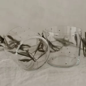 Eulenschnitt Punkte Trinkglas 2er Set – 2 Gläser à Ca. 360 Ml – Höhe Ca. 8,5 Cm – Ca. Ø 8,9 Cm – Transparent/schwarz 10
