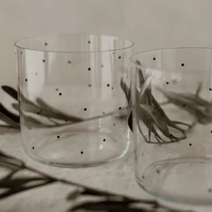 Eulenschnitt Punkte Trinkglas 2er Set – 2 Gläser à Ca. 360 Ml – Höhe Ca. 8,5 Cm – Ca. Ø 8,9 Cm – Transparent/schwarz 12